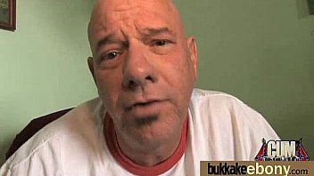 Ebony babe sucks group of white guys 20