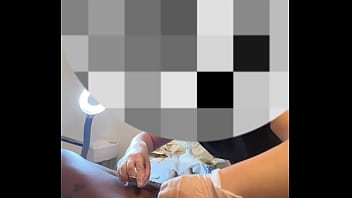 Ebony gets pussy waxed