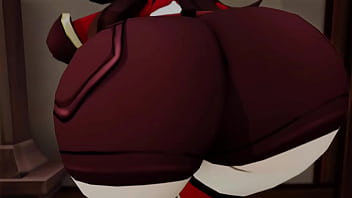 The naughty ass of amber from genshin
