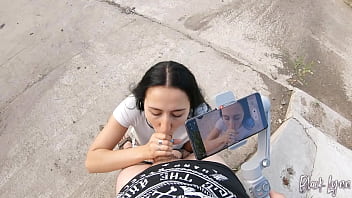 She asked me to film her blowjob skills