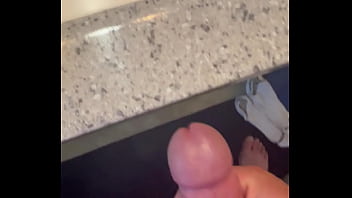 Stroking my big hairy cock