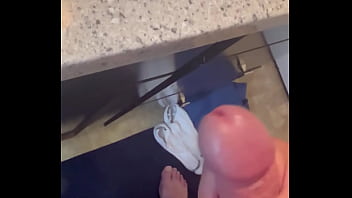 Stroking my big hairy cock