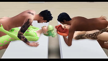 Two hotties fucked in orgy