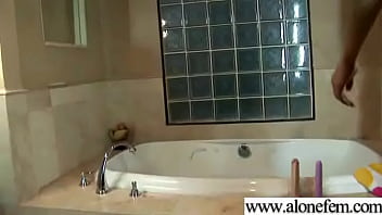 Hot cute sexy amateur girl insert toys in her holes clip 27