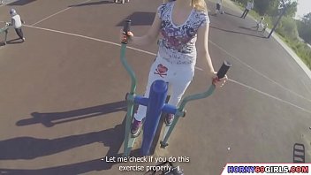 Making some hot exercises with a nice girl Making some hot exercises with a nice girl