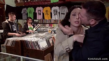 Beautiful dark haired european slave sucks big cock in public Beautiful dark haired european slave sucks big cock in public