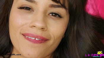 Runway ready brunette naked close up