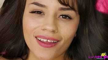 Runway ready brunette naked close up