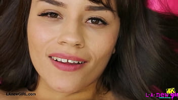 Runway ready brunette naked close up