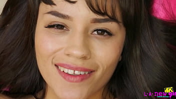 Runway ready brunette naked close up