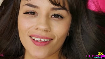 Runway ready brunette naked close up