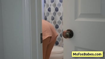 Lovely natural big boobed teenager rub her pussy and show her tits in public