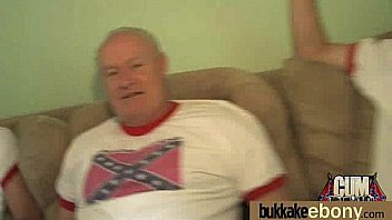 First time ebony with a group of white dicks 29