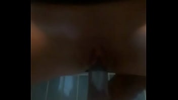 Girl enjoys taking huge dildo in tight pussy