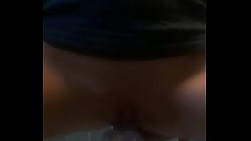 Girl enjoys taking huge dildo in tight pussy