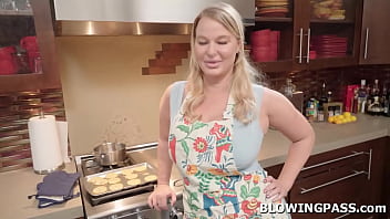 Stepmom london river is making most of the time when her stepson is busty blonde milf is showing the guy her big tits and lets him squeeze stripping and tit fucking she goes down sucking his balls and deepthroating his big cock