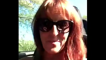 Milf topless car drive