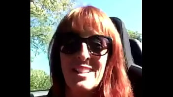 Milf topless car drive