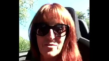 Milf topless car drive