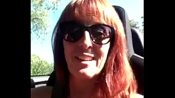 Milf topless car drive