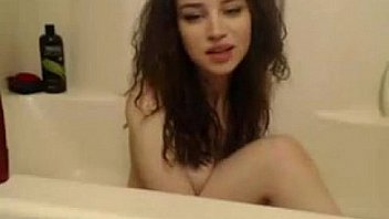 Pretty cam slut washes and masturbates