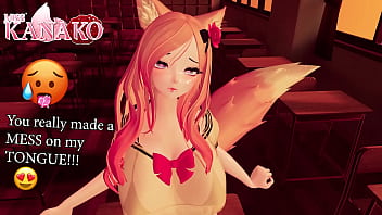 Catgirl teases you with her sexy body before sucking your cock dry of all its cum