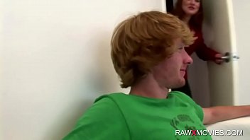 Big tits redhead riding