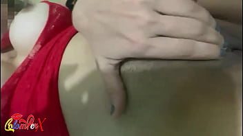 Red lingerie masturbation – my colombian moans and fingers her wet pussy – colomperx