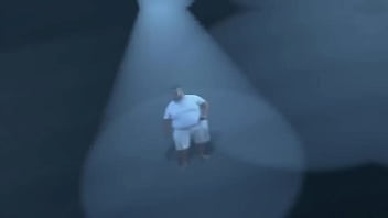 Gordão das tetas balança com a menina balança dançarina competem