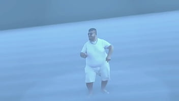 Gordão das tetas balança com a menina balança dançarina competem