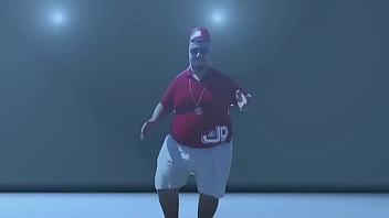 Gordão das tetas balança com a menina balança dançarina competem