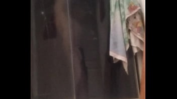 Sexy teen blonde in shower by spycam