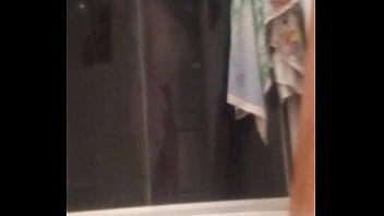 Sexy teen blonde in shower by spycam