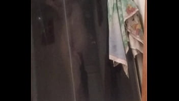 Sexy teen blonde in shower by spycam