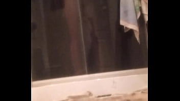 Sexy teen blonde in shower by spycam