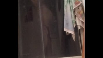 Sexy teen blonde in shower by spycam