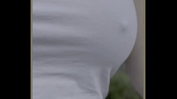 Milf braless in public flashing