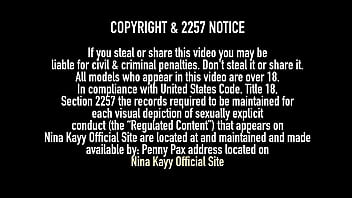 Lucky guy cums all over nina kayy's hard & pierced nipples after bj