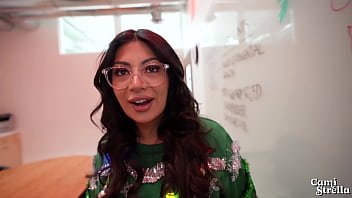 Big titty latina coworker fucks me at office christmas party for all to hear