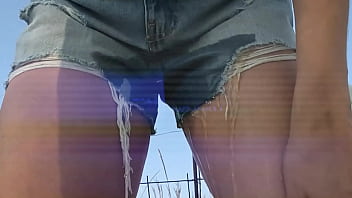 Talia wetting her jeans and panties on a afternoon walk