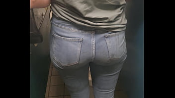 Slut pounded in bathroom with creampie