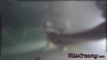 Pussy flash a stranger caught me touching in public pool and helps me masturbate until orgasm risking to be seen by unknown
