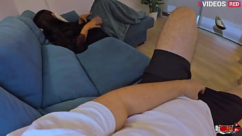 I got excited when i saw my stepmother's naked ass and i want to fuck her on the couch and cum in her mouth