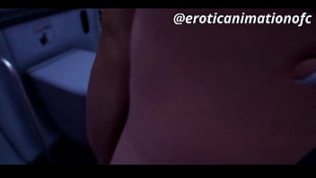 Animação 3d erótica – cena quente no banheiro do avião ️