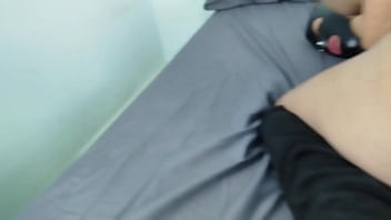 Petty bdsm slut playing with her wet pussy whipped by her master with slave leather mask until orgasm