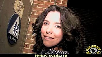 I sneak black bj as i fuck husband thrue gloryhole 25