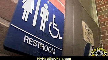 I sneak black bj as i fuck husband thrue gloryhole 25