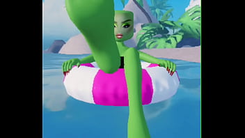 Roblox girl rubbing her feet on you