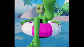Roblox girl rubbing her feet on you