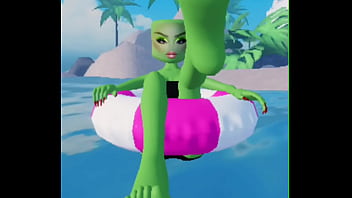 Roblox girl rubbing her feet on you